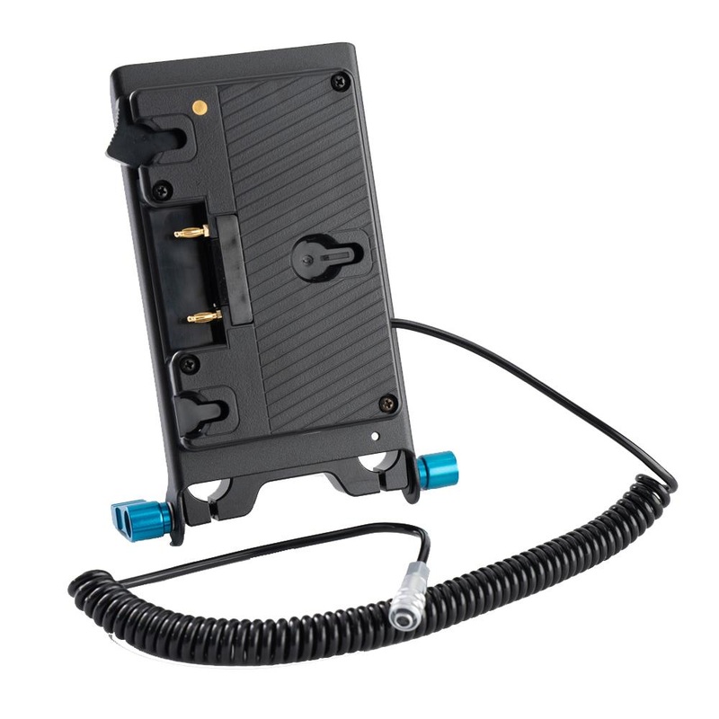 Gold Mount Battery Plate with 15mm Rod Mount with Coiled Cable for BMPCC 4K/6K/6K Pro/6k G2 (18-40")