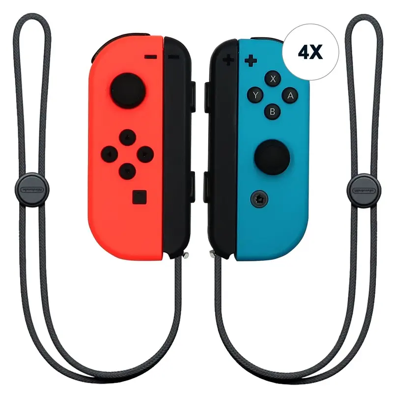 4x Nintendo Switch Joy-Con Controllers (Neon Red/ Neon Blue)