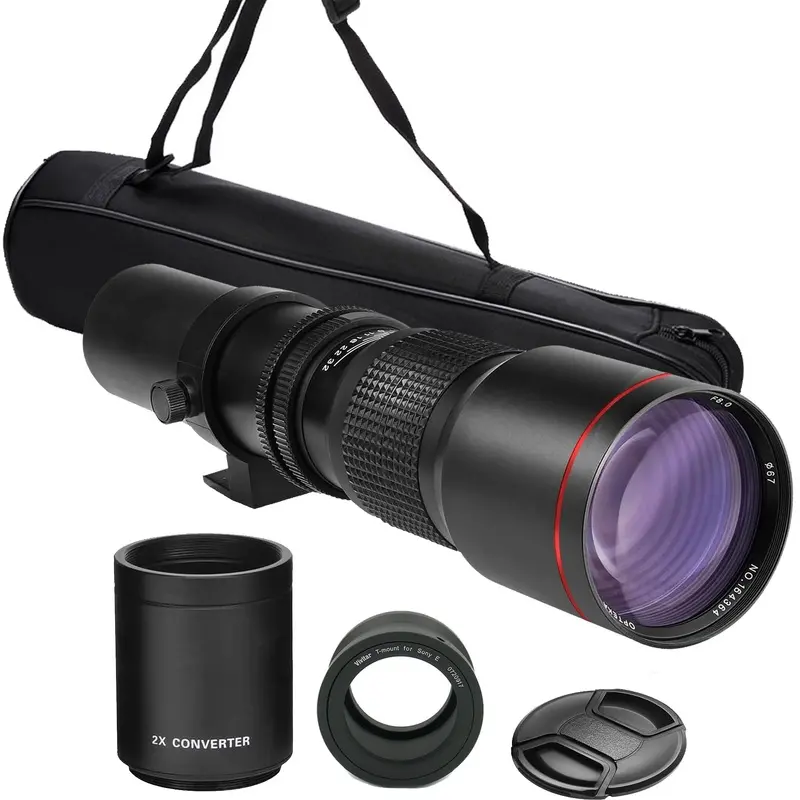 500mm/1000mm f/8 Manual Super Telephoto Lens for Sony A6500 A6400 A6300 A6100 A6000