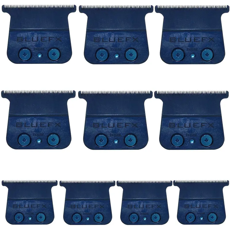 10x BaByliss Pro Blue DLC/Titanium Standard-Tooth Trimmer Blade #FX707BL