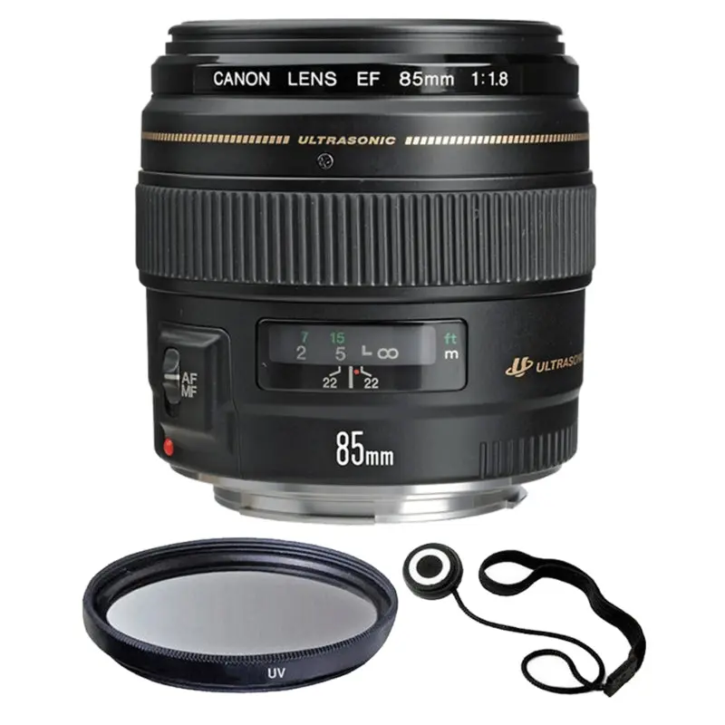 Canon EF 85mm f/1.8 USM Lens + 58mm UV Filter + Lens Cap Holder