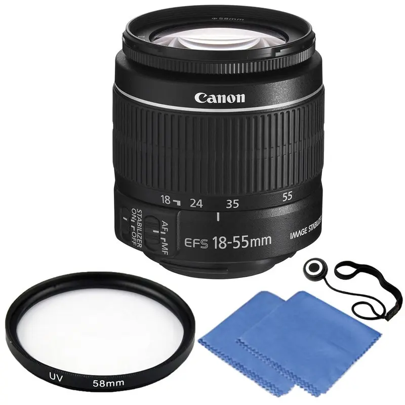Canon EF-S 18-55mm f/3.5-5.6 IS II Lens + 58mm UV Accessory Kit for Canon T5, T6