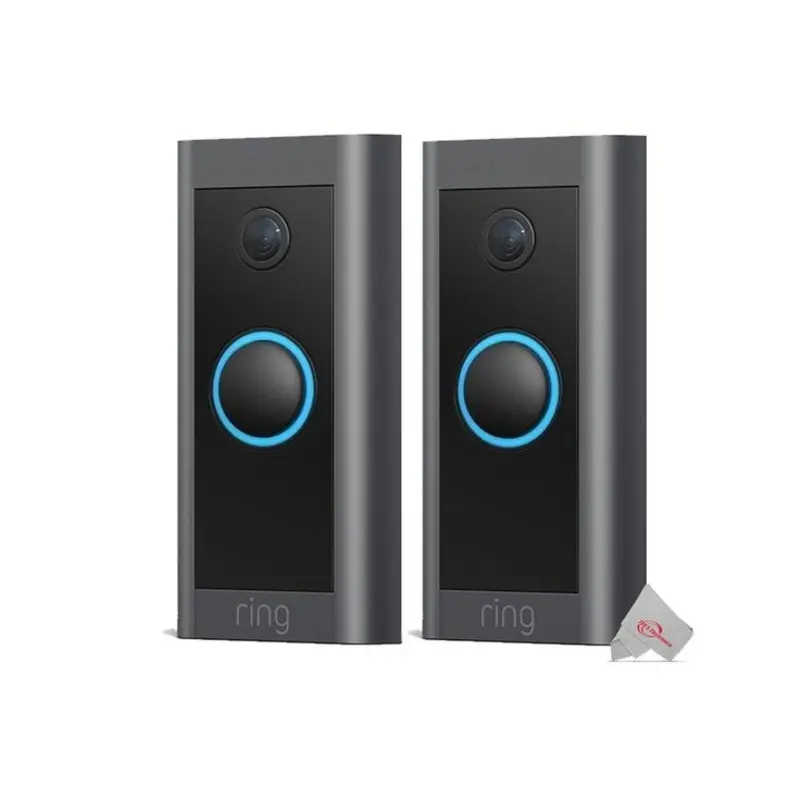 2x Ring 1080p Wired HD Video Doorbell Black