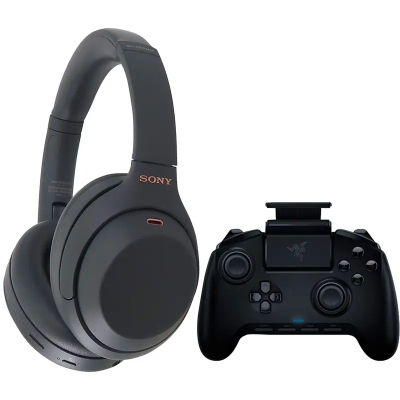 Sony WH-1000XM4 Wireless Headphones+ Razer Raiju Mobile Gaming Controller for Android