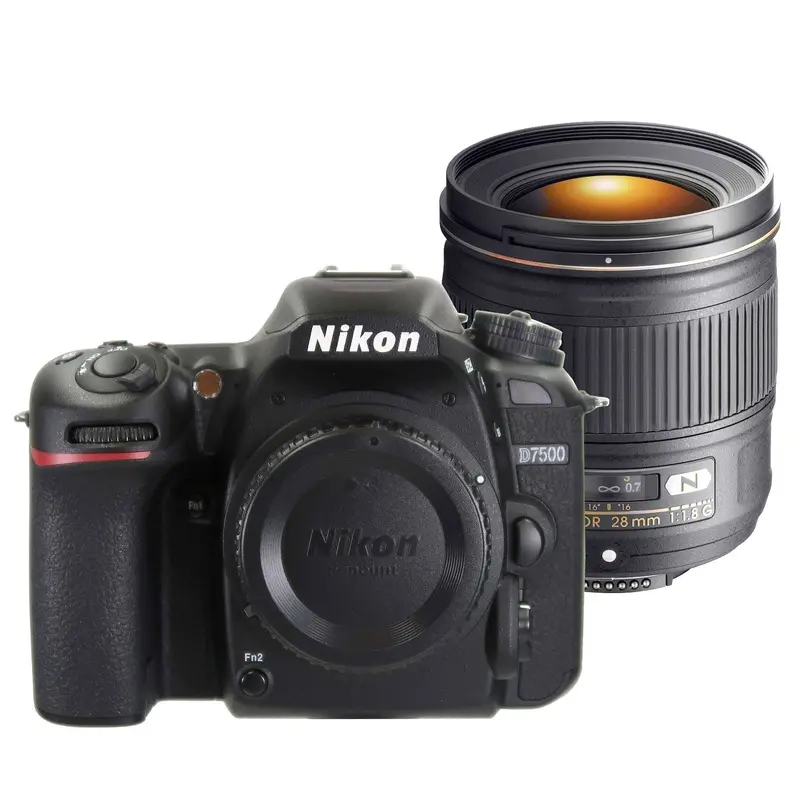 Nikon D7500 DSLR Camera "REFURBISHED" with Nikon AF-S NIKKOR 28mm f/1.8G Lens Black