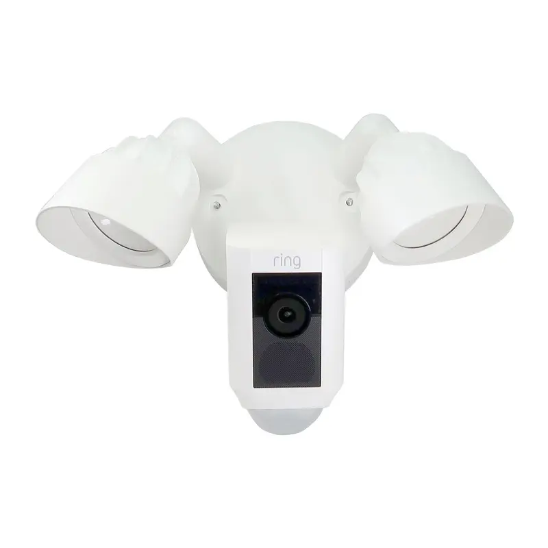 RING Floodlight Cam Wired Plus Motion-Activated 1080p HD White