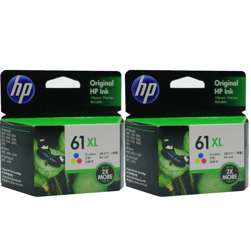 2x HP 61XL CH564WA High Yield Tri-color Original Ink Cartridge 660 Pages