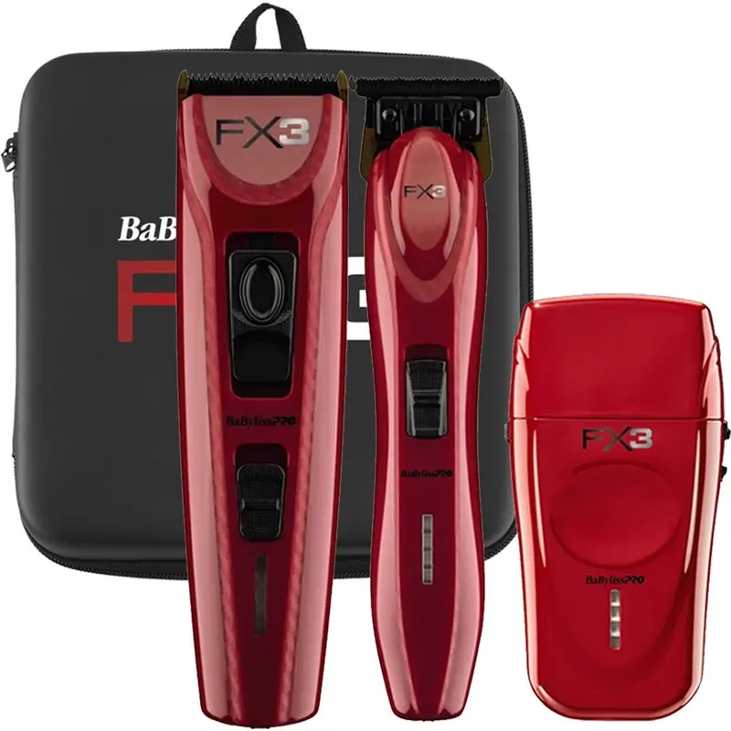 Babylisspro Red FX3 Collection Combo  (Clipper, Trimmer, Shaver) with Travelling Case