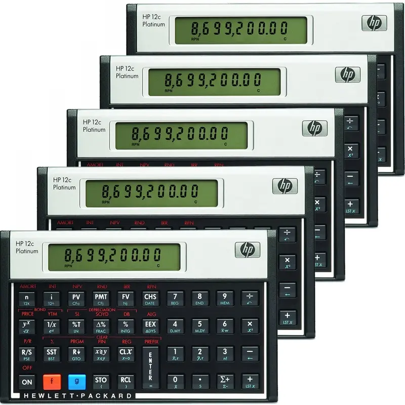 HP 12C Platinum Financial Calculator HEWF2231AA - 5 Count With Covers