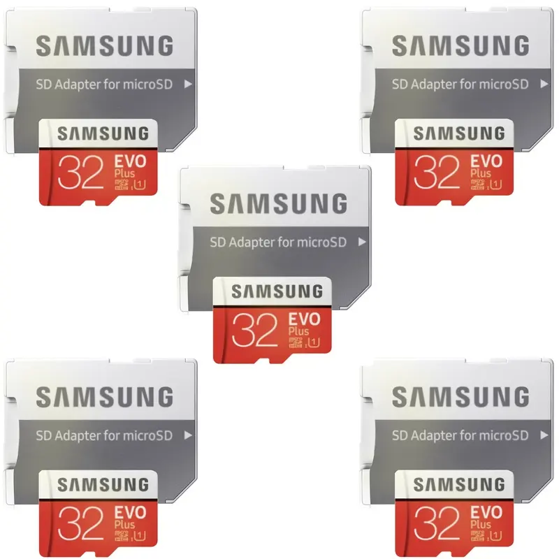 5 Packs Samsung 32GB EVO Plus UHS-I microSDHC Memory Card with SD Adapter