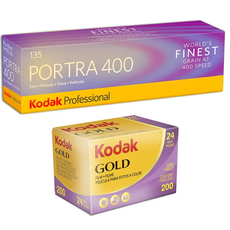 Kodak Portra 400 Color Negative Film 36 Exposures 5-Pack + Kodak GOLD 200 24 EXP