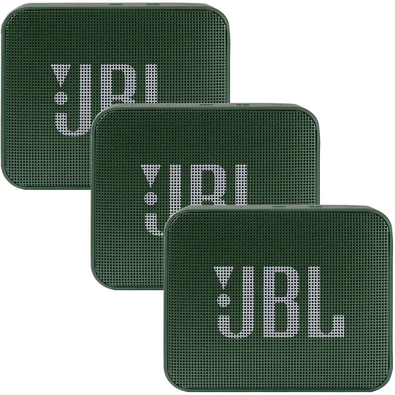 3x JBL GO 2 Portable Wireless Waterproof Speaker (Moss Green)