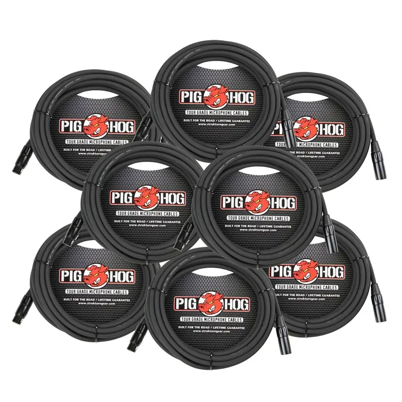 Pig Hog High Performance 8mm XLR Microphone Cable, 25 ft PHM25 - 8 Units