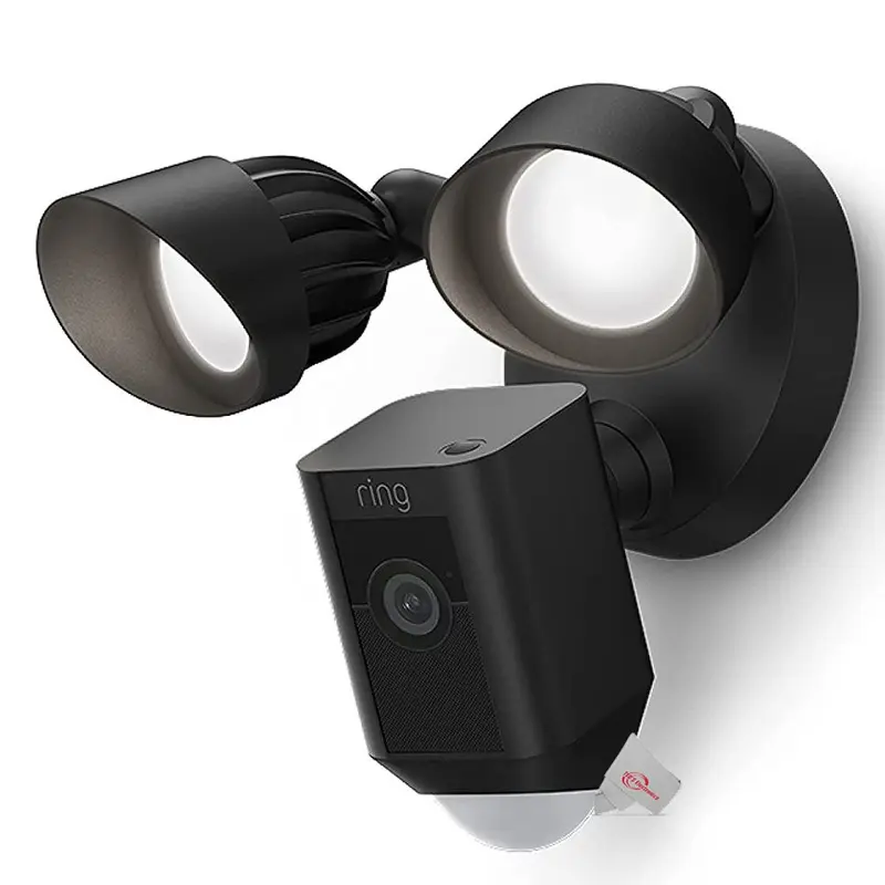 RING Floodlight Cam Wired Plus Motion-Activated 1080p HD Black