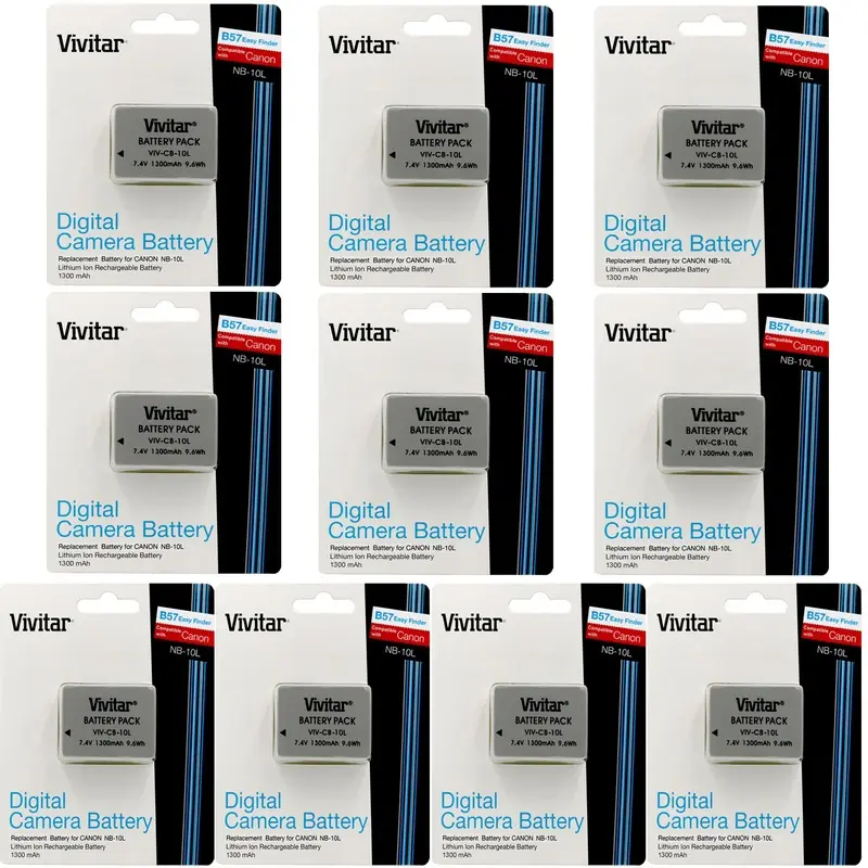10x Vivitar Replacement Battery for Canon NB-10L