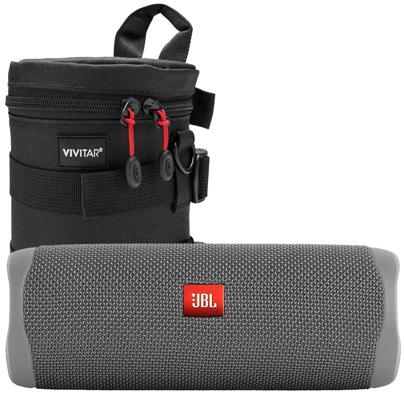 JBL FLIP 5 Waterproof Portable Waterproof Speaker - Gray with 8" Padded Case
