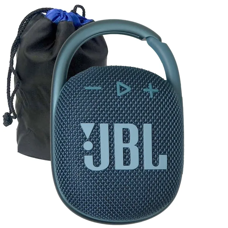 JBL Clip 4 Portable Bluetooth Waterproof Speaker (Blue) with Soft Pouch Bag