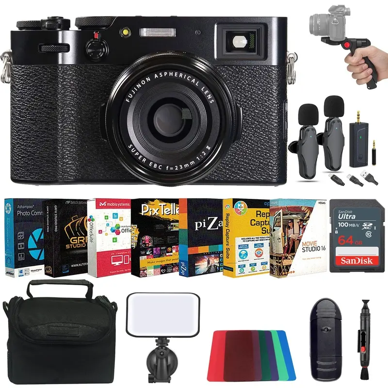 Fujifilm X100V 26.1 MP Digital Camera (Black) with Professional Content Creator Kit