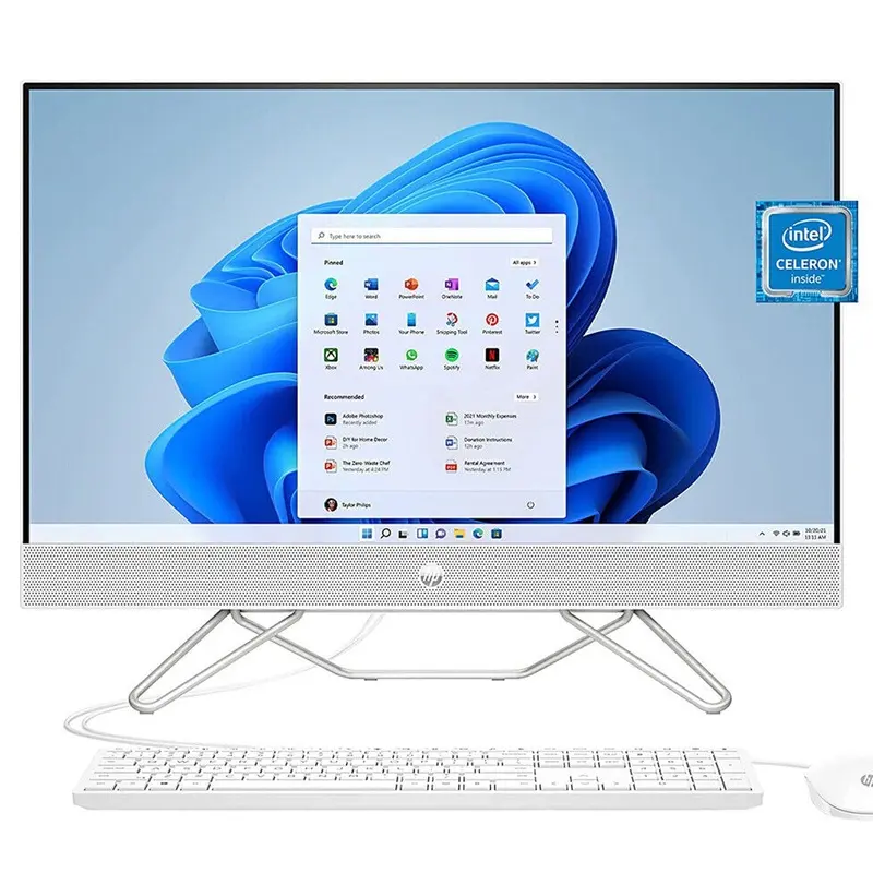 HP 23.8" All-in-One Computer Intel Celeron J4025 Dual-core 8 GB RAM 256 GB SSD White