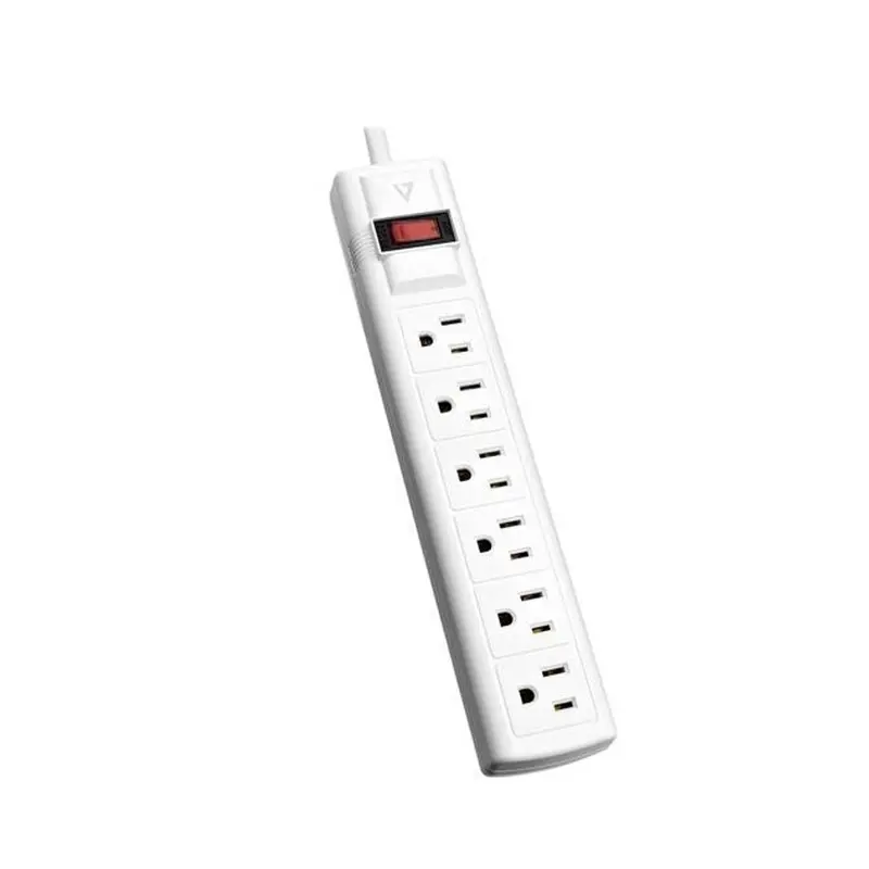 V7 SA0608W-9N6 6-Outlet Surge Protector, 8 Feet cord, 900 Joules - White