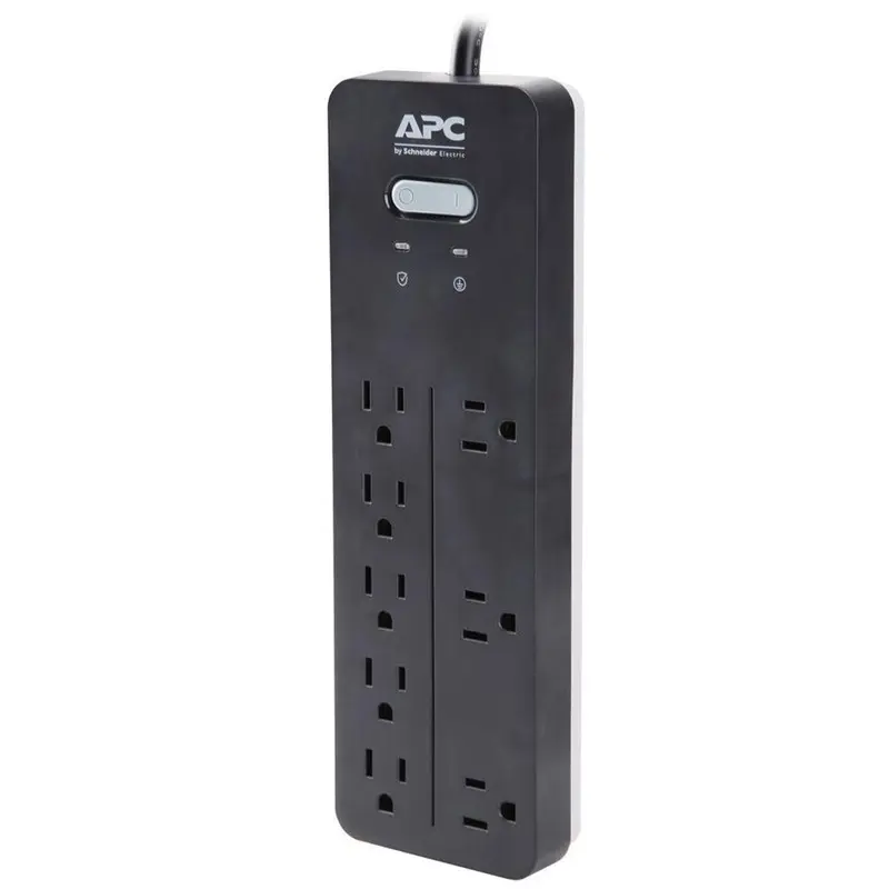 APC 8-Outlet Surge Protector, SurgeArrest Home / Office - Black  (PH8)