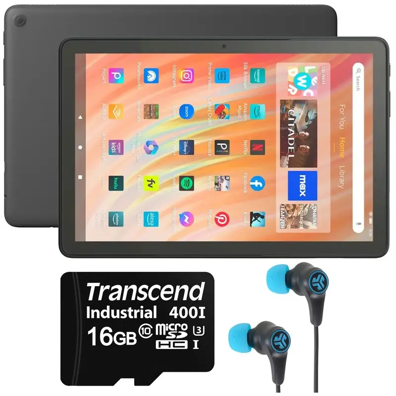 Amazon Fire HD 10 32GB 10.1" Tablet with Wi-Fi - 13th Gen (Black) + Accessories