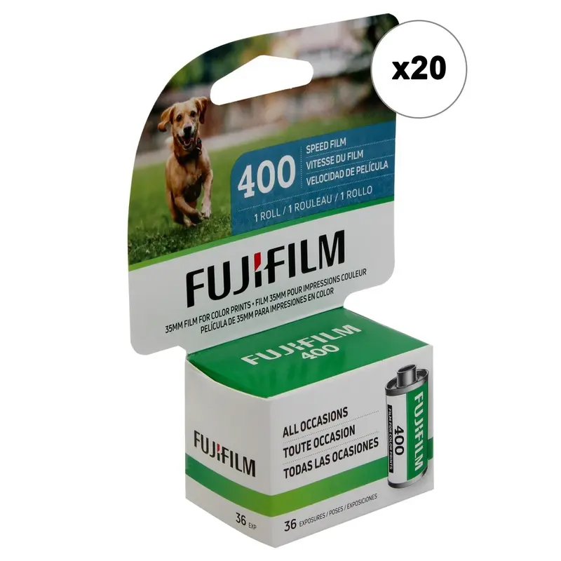 FUJIFILM 400 Color Negative Film (35mm Roll Film, 36 Exposures) - 20 Pack