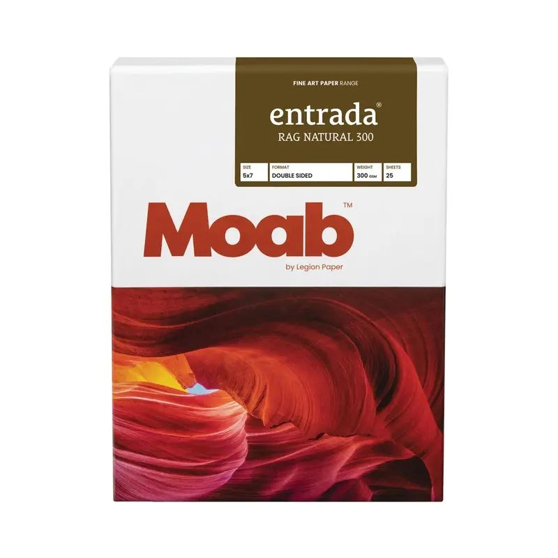 Moab Entrada Rag Natural Paper, 300 gsm, 5 x 7" - 25 Sheets