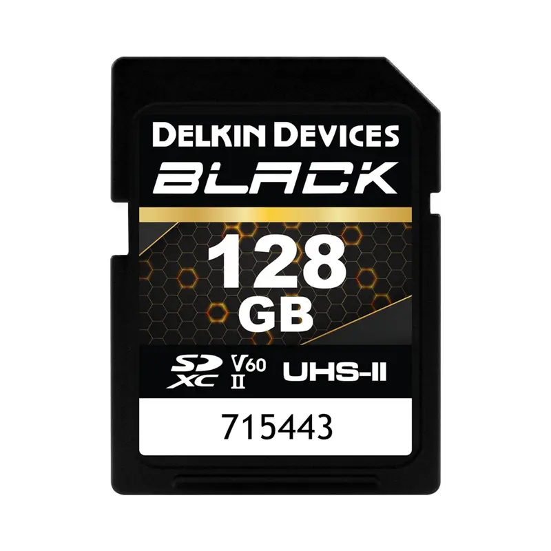 Delkin Devices 128GB BLACK UHS-II V60 SDXC Memory Card