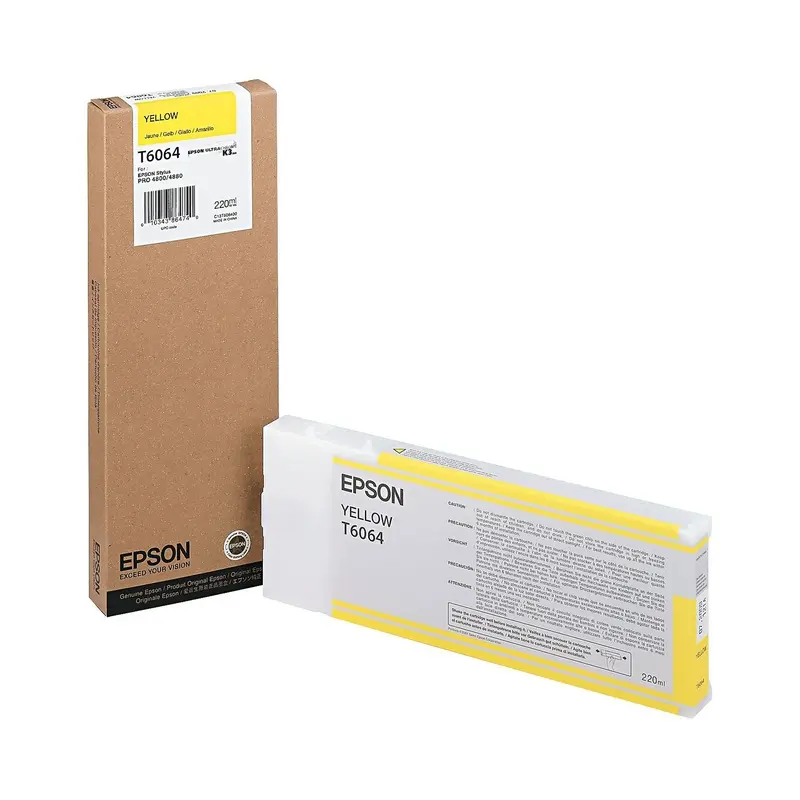 Epson T606400 UltraChrome K3 Yellow Ink Cartridge for Stylus Pro 4880 Printer - 220mL