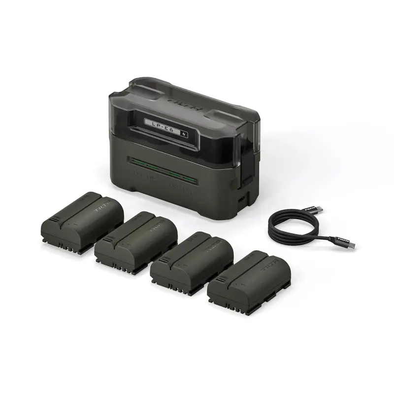Tilta Portable 4-Bay Charging Station Kit with Canon LP-E6 Batteries  Green