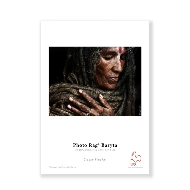 Hahnemhle Photo Rag Baryta Glossy FineArt Inkjet Paper 315, 44" x 39' - Roll