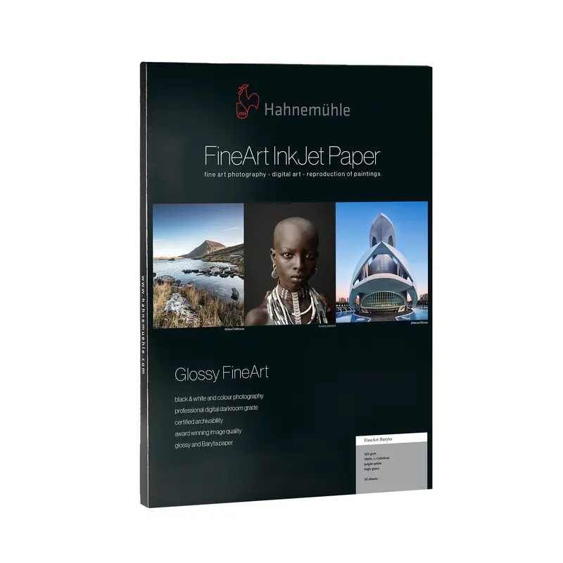 Hahnemhle FineArt Baryta Glossy FineArt Inkjet Paper 325, 11" x 17" - 25 Sheets