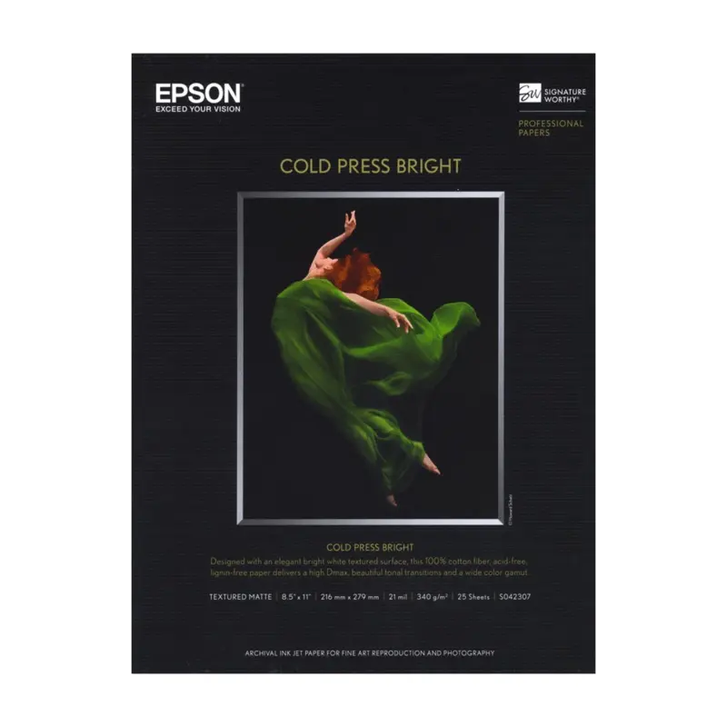 Epson Cold Press Bright Paper, 8.5" x 11" - 25 Sheets