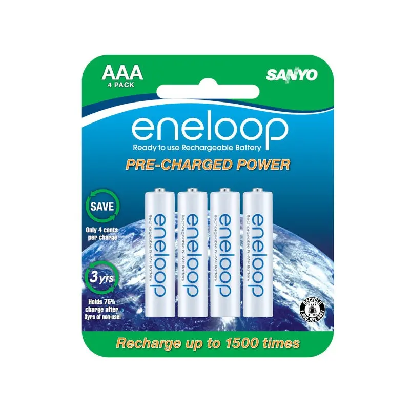 Panasonic Eneloop Rechargeable AAA Batteries 4-Pack