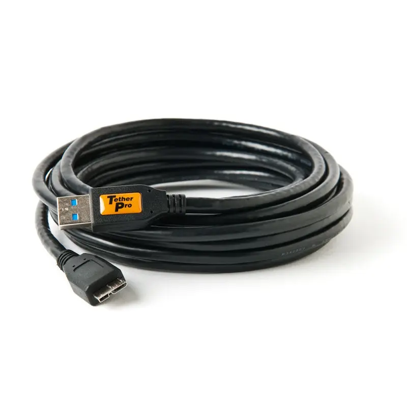 Tether Tools TetherPro Micro-B USB 3.0 15' Black Cable CU5453