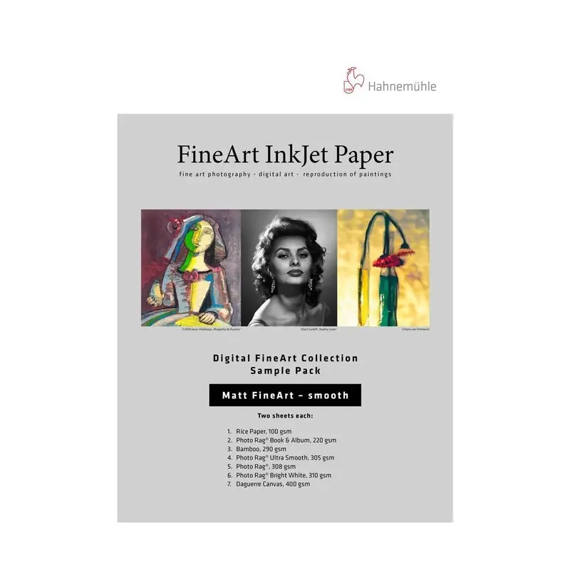 Hahnemhle Matte Fine Art Smooth Archival Inkjet Paper Sample Pack, 8.5x11" - 14 Sheets