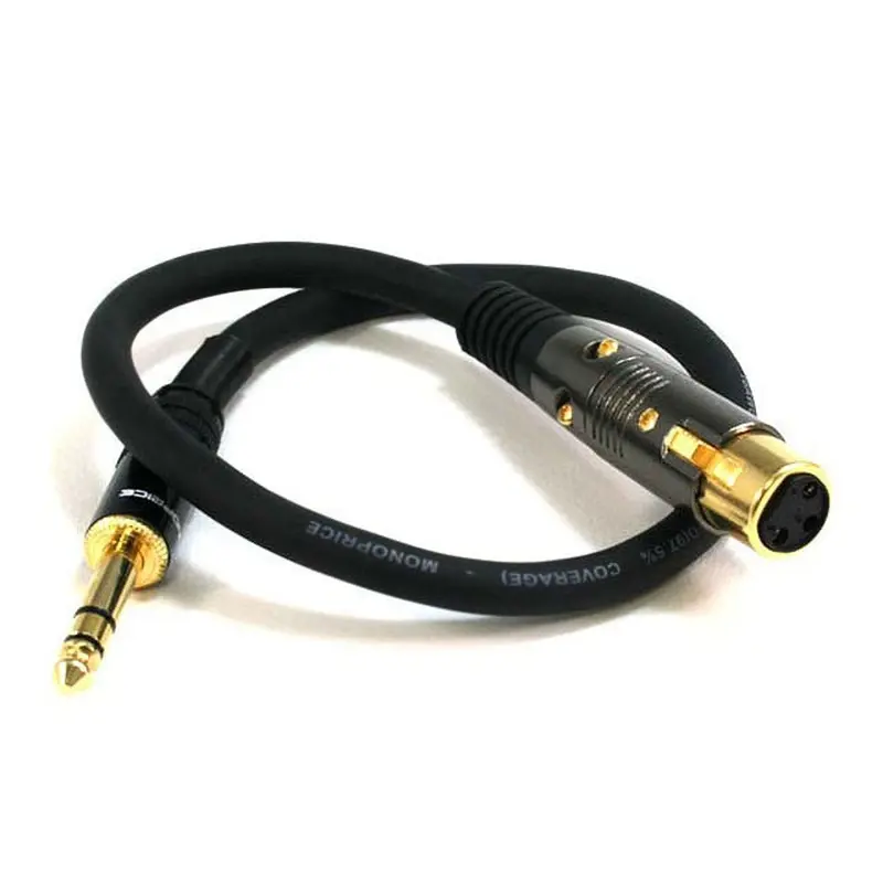 Monoprice 1.5ft Premier Series XLR Female to 1/4in TRS Male Cable, 16AWG (Gold Plated)
