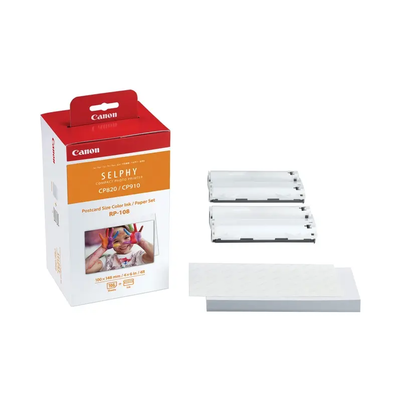 Canon RP-108 High-Capacity Color Ink & Paper Set for Select SELPHY Printers
