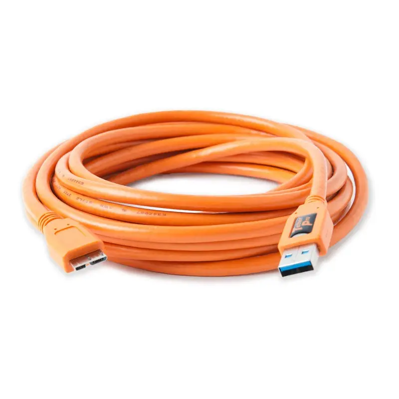 Tether Tools Tetherpro USB 3.0 SuperSpeed Micro-B 15' Orange Cable CU5454