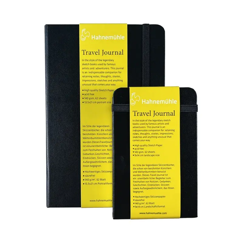 Hahnemhle Travel Journal, 140gsm, 3.5" x 5.5" Landscape, 62 Sheets (124 Pages)