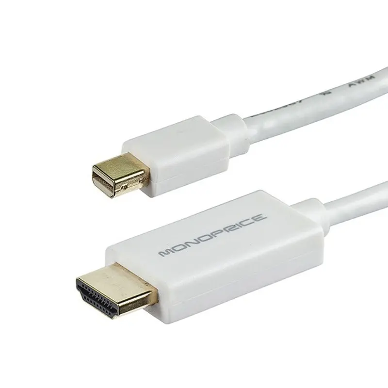 Monoprice Mini Display Port to HDMI w/Audio 10ft 32AWG White Cable 9475