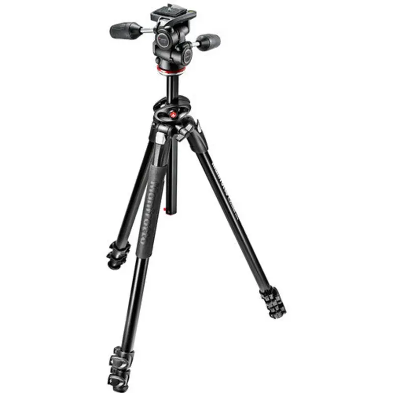 Manfrotto 290 DUAL Kit, Aluminum 3 sec. tripod w/ 90column and 3W head