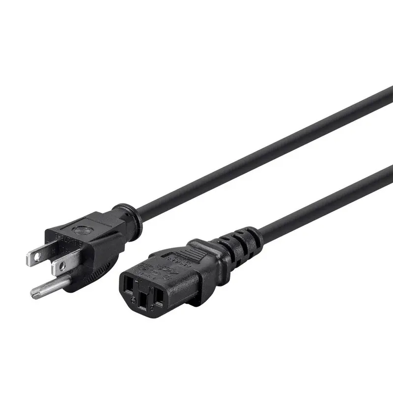 Monoprice Power Cord - NEMA 5-15P to IEC 60320 C13, 14AWG, 15A/1875W, 3-Prong, Black, 15ft