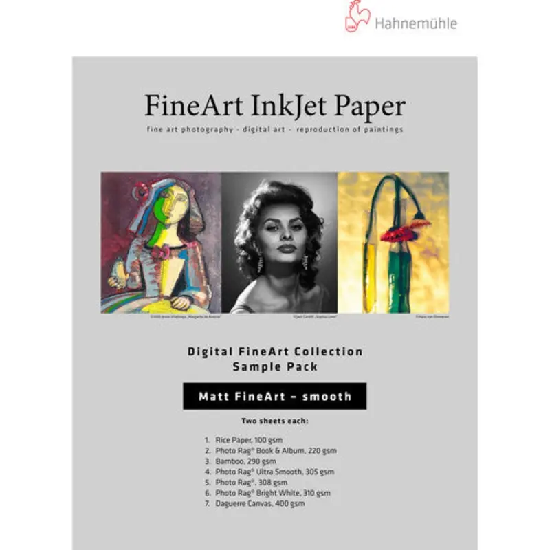 Hahnemhle Matte Smooth FineArt Inkjet Paper Sample Pack (13 x 19", 12 Sheets)