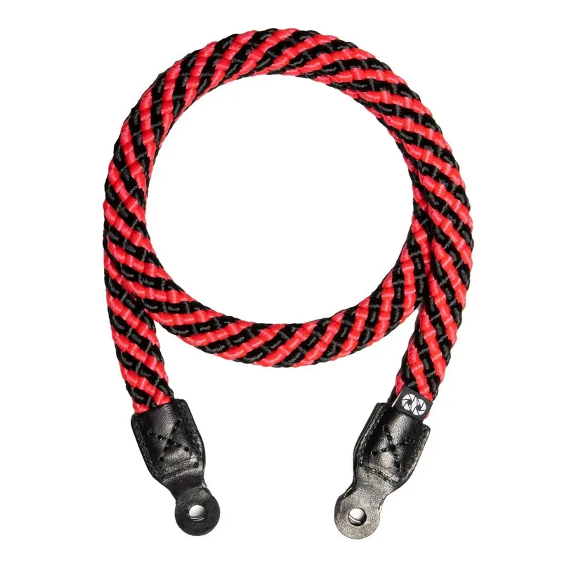 Cooph Braided Camera Strap with Split Ring, 49.2" (125cm) - Black/Red