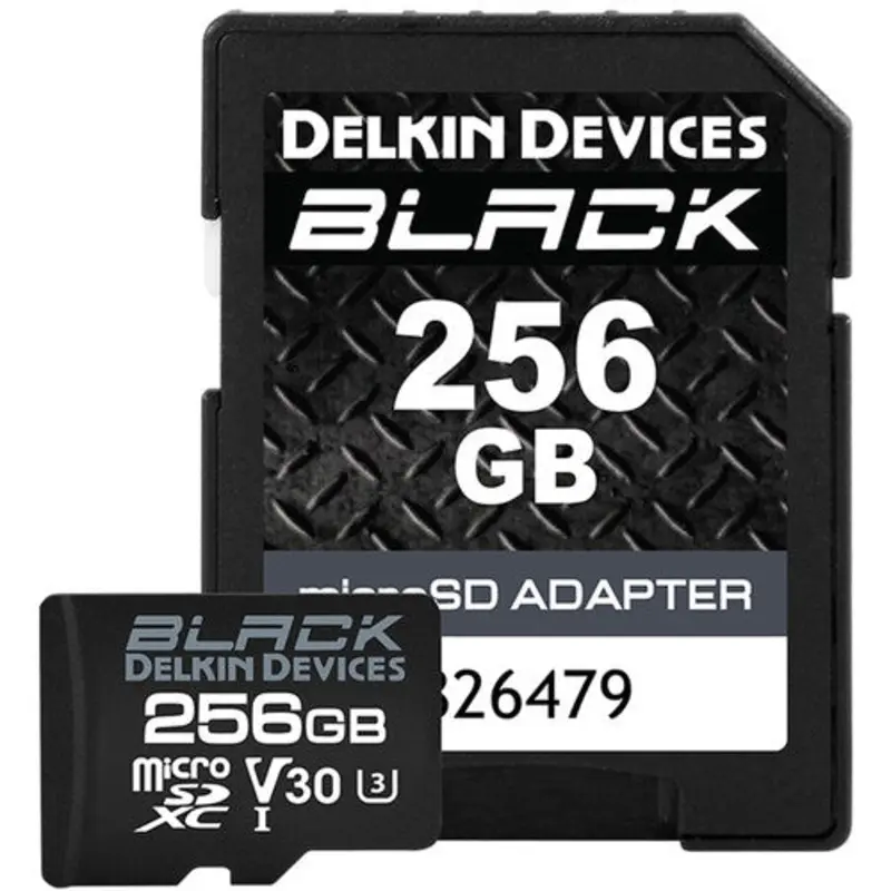 Delkin Devices 256GB BLACK UHS-I microSDXC Memory Card with SD Adapter