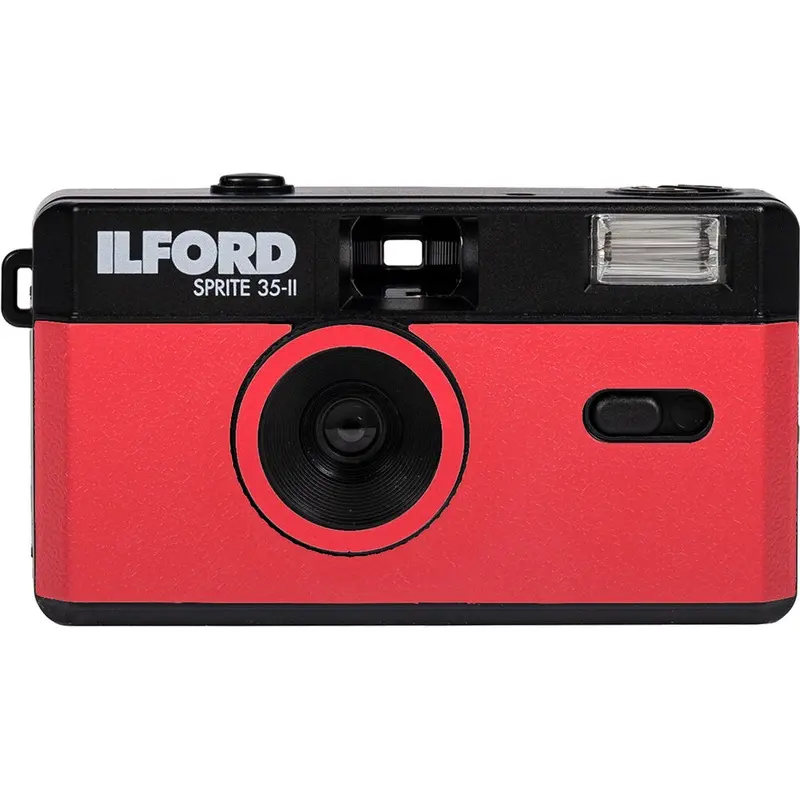 Ilford Sprite 35-II Film Camera - Black & Red