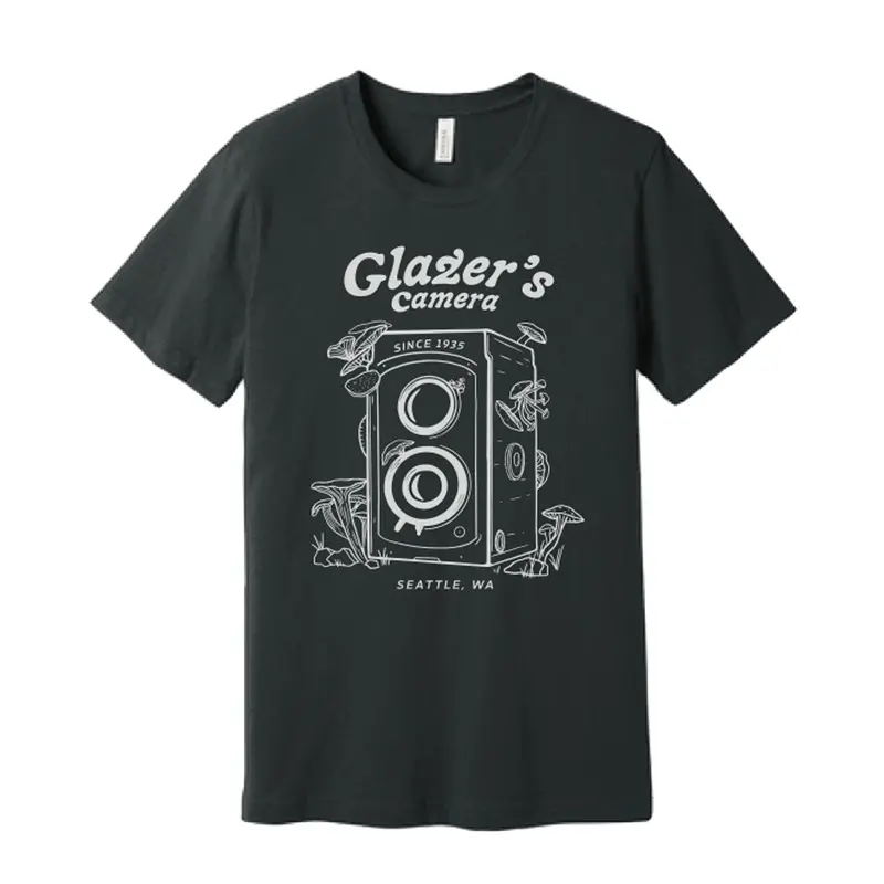Glazer's Mushroom Camera T-Shirt Dark Grey - Small