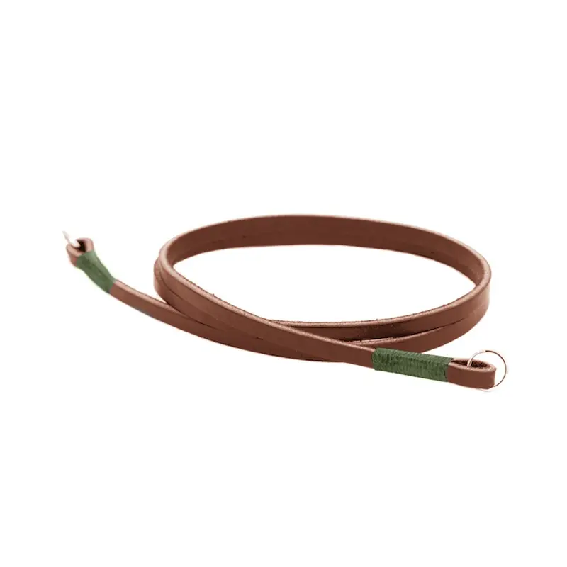 Gordy's Lug Mount Horizontal Leather Neck Strap 50in - Dark Brown/Green